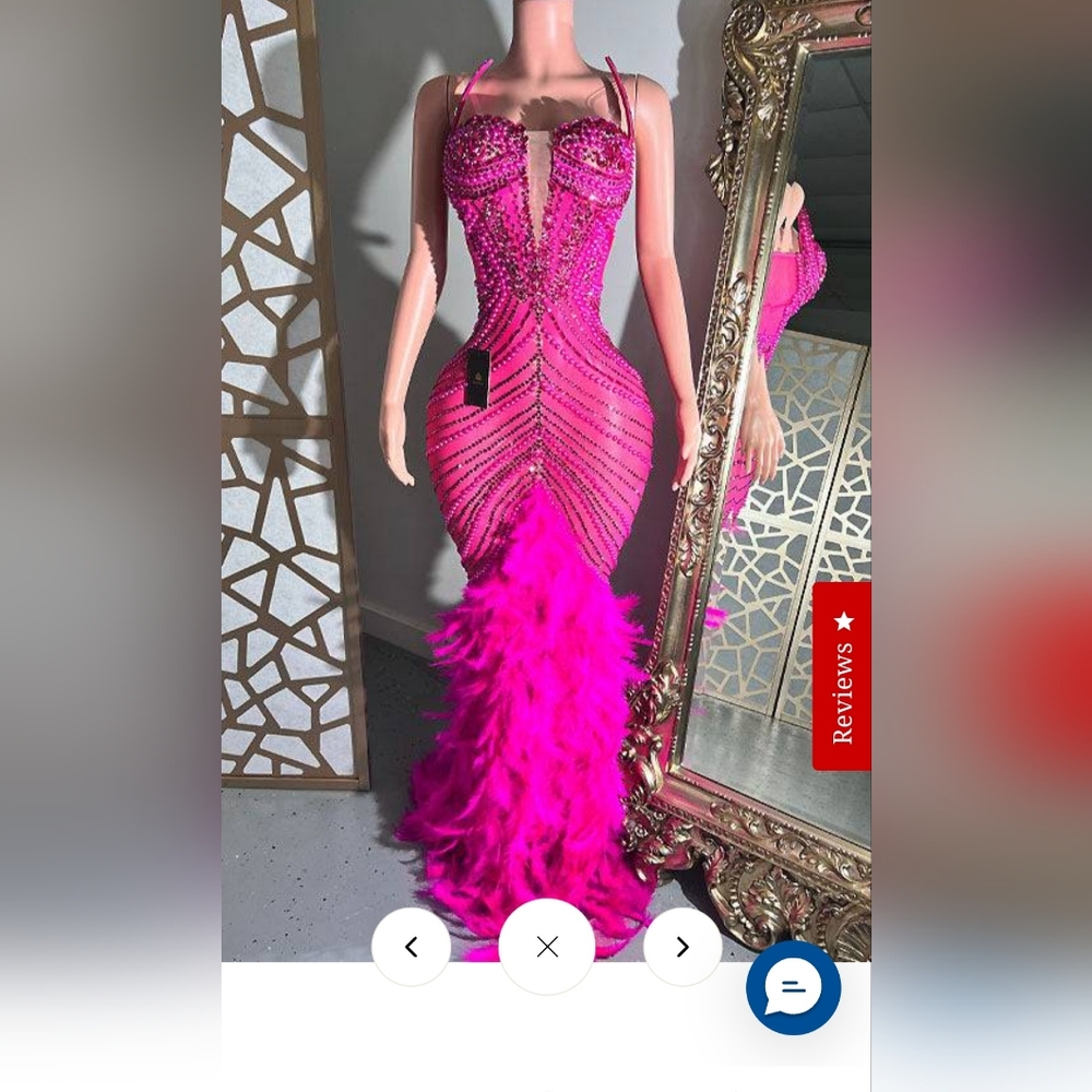 Fuchsia Feather Gaze Dress